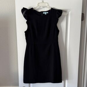She + Sky Black Ruffle Sleeve Mini Dress